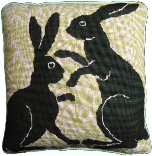 Boxing Hares - Green
