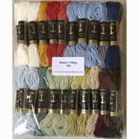 Printed needlepoint kit including wool