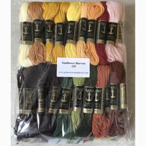 Printed needlepoint kit including wool