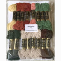 Printed needlepoint kit including wool