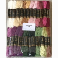 Printed needlepoint kit including wool