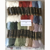 Printed needlepoint kit including wool