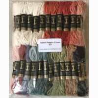 Printed needlepoint kit including wool