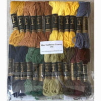 Printed needlepoint kit including wool