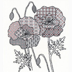 Poppy blackwork kit