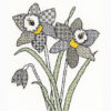 Blackwork daffodils